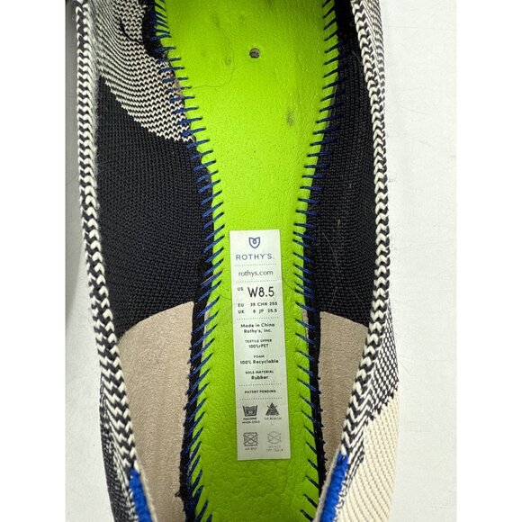 Rothys Womens Flats Size 8.5 Eco-Friendly Knit Black & Cream Made In China - Picture 6 of 8